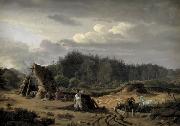 A Bog with Peat Cutters. Hosterkob, Sealand Fritz Petzholdt